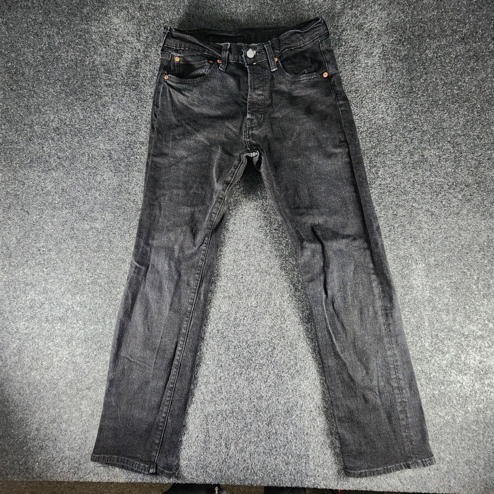 Levis 501 Original Fit Mens Jeans 31x32 Fit 29x30 Faded Black Straight Leg